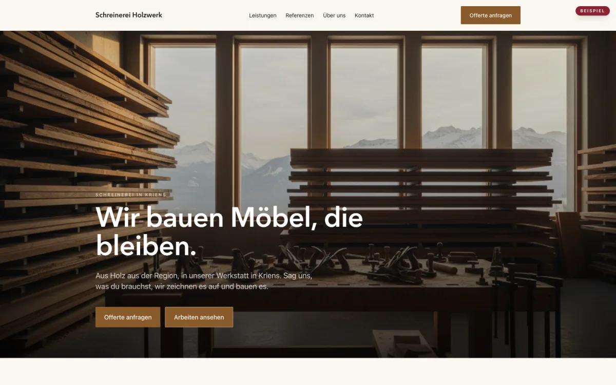 Schreinerei · Website