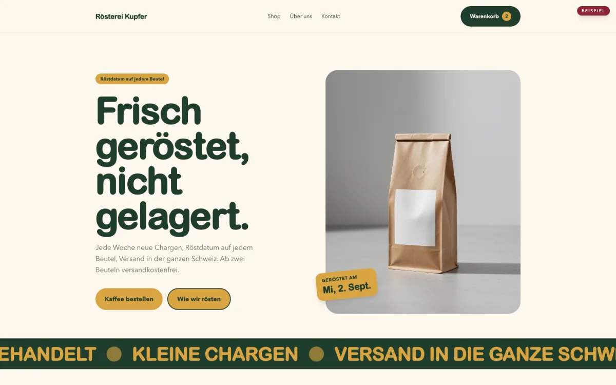 Onlineshop · Rösterei